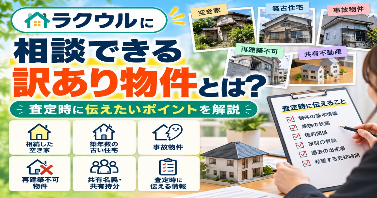 ラクウルで相談できる訳アリ物件